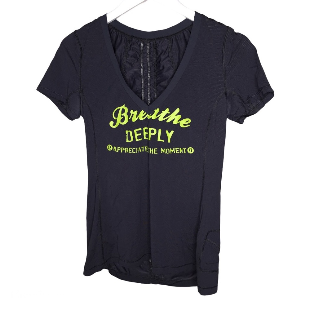 LULULEMON Breathe Deeply Muscle Tee Grey Size 8